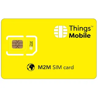 Daten-SIM-Karte für M2M GLOBAL - Things Mobile - mit weltweiter Netzabdeckung und Mehrfachanbieternetz GSM/2G/3G/4G. Ohne Fixkosten und ohne Verfallsdatum. 10 € Guthaben inklusive