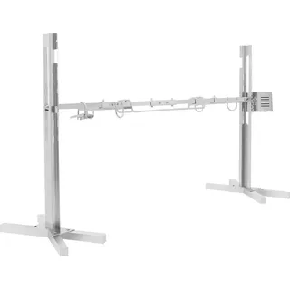 BBQ-Spießgrill-Kit, höhenverstellbar, mit elektrischem Motor, Silber - Silber