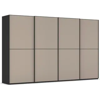 Rauch Schwebetürenschrank »Kleiderschrank Schrank Garderobe Schlafzimmerschrank SCALE-DUO« edle zweigeteilte Türen Glas-Front mit 3 Zierleisten MADE IN GERMANY, beige