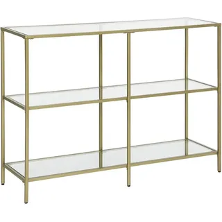 Vasagle Konsolentisch Glas 30 cm x 100 cm x 73 cm Gold
