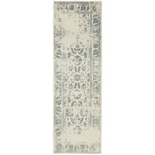 benuta Vintage-Läufer Suki 80/240 cm , Creme, Mintgrün , Kunststoff , Vintage , Rechteckig , 80x240 cm , Oeko-Tex® Standard 100 , für Fußbodenheizung geeignet, in verschiedenen Größen erhältlich, pflegeleicht , Teppiche und Böden, Teppiche, Teppichläufer, Läufer