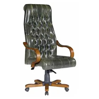 Chesterfield Bürostuhl Sessel Wohnzimmer Chefsessel Bürosessel Drehstuhl Stuhl - Grün