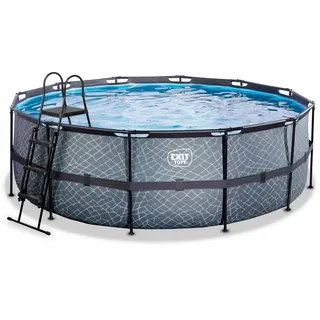 EXIT TOYS Stone Pool 427 x 122 cm inkl. Filterpumpe, Poolleiter, Reparaturset