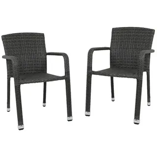 Garden Pleasure Stapelstuhl GETAFE 61 x 57 x 83 cm dunkelgrau 2 St.