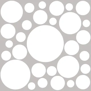 PREMYO 30 Punkte Wandsticker Kinderzimmer Mädchen Jungen - Wandtattoo - Wandaufkleber Selbstklebend Weiß