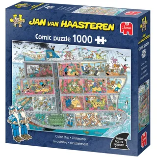 JUMBO Spiele Jan Van Haasteren – JVH – Die Kreuzfahrt – Cruise Ship – Puzzle für Erwachsene – 100% recycelter Karton – 1000 Teile Jumbo