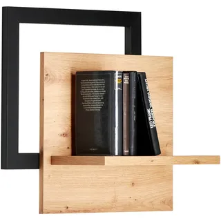 Carryhome Wandboard , Anthrazit, Eichefarben , Holzwerkstoff , 56x51x24 cm , Wohnzimmer, Wohnwände, Wohnwand-Serien