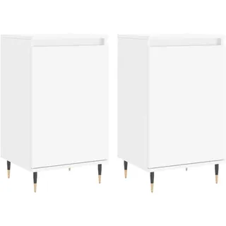 Sideboards 2 Stk. Weiß 40x35x70 cm Holzwerkstoff - Schwarz, Weiß