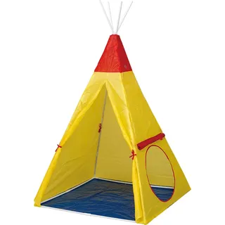 Tipi-Zelt für Kinder, Gelb-Rot, 100x100x135 cm, inklusive Tragetasche - Gelb, Rot