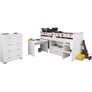 Parisot »Parisot Kinderzimmer Reverse 13« 2 Stk. tlg. integrierte Schreibtisch, kommode und integrierte Leiter,