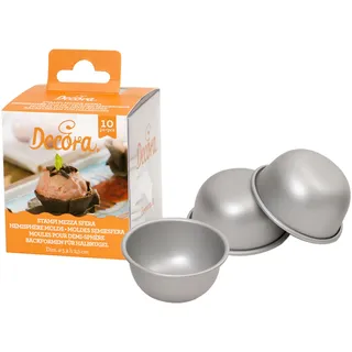 DECORA 0062951 10ER-Pack BACKFORM HALBKUGEL AUS ELOXIERTEM Aluminium Ø5XH2,3 cm