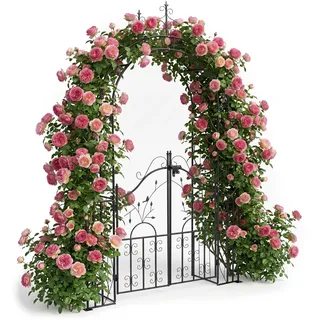 Relaxdays Rosenbogen 235 x 144 x 45 cm Schwarz