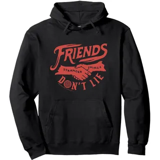 Stranger Things Handshake Freunde lügen Nicht Pullover Hoodie, Unisex für Erwachsene, Schwarz, S