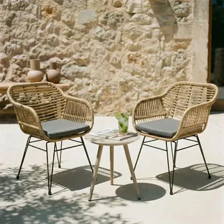 Idimex Gartenstuhl Paramo 2Er-Set , Braun , Metall, Textil , Vintage , 61x82x57 cm , Gartenmöbel, Gartensessel, Gartenstühle