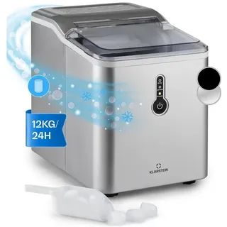 Klarstein Eiswürfelmaschine Klein, 1,5L Eiswürfelbereiter, Eiswürfelmaschine für Große Eiswürfel, Schnelle Mini-Eiswürfelmaschine, Leichte Reinigung, Eiswürfelbereiter 12kg Eis pro Tag