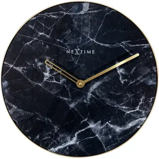 Nextime Quarz-Wanduhr 40,0 cm 40x40x3 schwarz/gold