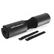 Ultrasport Nackenpolster, Langhantelpolster für den Nacken, für schmerzfreieres Krafttraining und gleichmäßigere Gewichtsverteilung, inkl. Fixierungsbändern, Schwarz, 45L x 10ø cm