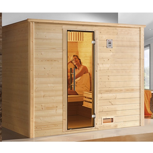 Bild von Sauna »Bergen 3«, ohne Ofen, beige
