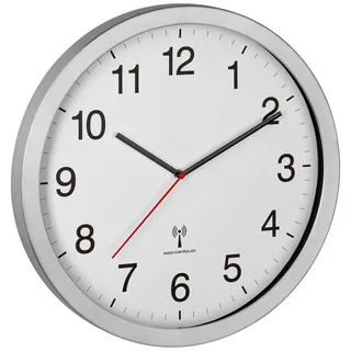 TFA Analoge XL Funk-Wanduhr 40,00 cm 60.3545.02 silber/weiß
