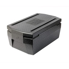 Bild von GN 1/1 Deluxe Kühlbox Transportbox Warmhaltebox und Isolierbox mit Deckel, Thermobox aus EPP (expandiertes Polypropylen), schwarz, 37 Liter