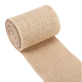 Natur Sackleinenband aus Jute, rustikaler Tischläufer, zum Basteln, Stuhl, Zuhause, Hochzeit, Party, 10 x 500 cm