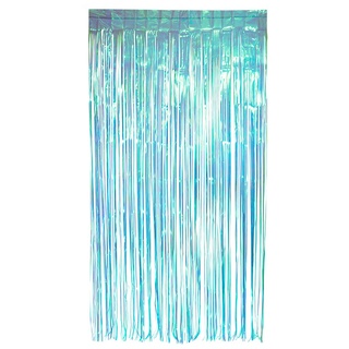 Boland - Folienvorhang irisierend, 200 x 100 cm, glänzende Partydeko für Silvester, Hochzeit oder Geburtstag, Dekoration, Lametta Vorhang