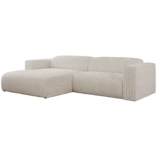 MKS Ecksofa Pasadena Beige Cord - Links Seite , Textil , L-Form,L-Form , 288x180 cm , Oeko-Tex® , Wohnzimmer, Sofas & Couches, Wohnlandschaften, Ecksofas
