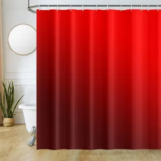 Uiiooazy Duschvorhang 180x180cm, Duschvorhang Anti Schimmel Rot Gradient Burgunder Moderne Duschvorhänge Stoff Waschbar Wasserdicht Polyester Blickdicht Bad Vorhang mit 12 Haken für Badezimmer
