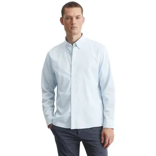 Marc O'Polo Langarmhemd regular fit aus Bio-Baumwolle, Button-down-Kragen, mit Struktur, blau