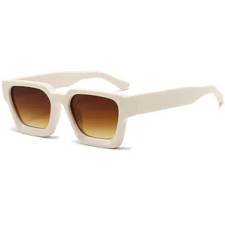 Vintage Rechteckige Sonnenbrille für Herren Damen-Retro Eckig Sonnenbrille Trendige Quadratischem Rahmen UV400 Schutz