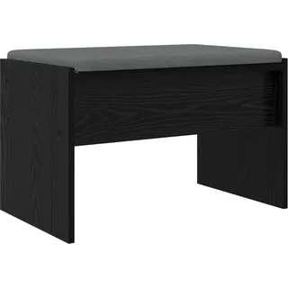 Flurbank mit Kissen Schwarz Eichen-Optik 63 x 38 x 40 cm - Schwarz