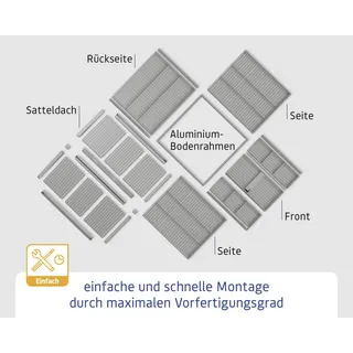 EcoStar Gerätehaus Trend-S Typ 2 258,8 x 247,7 x 216 cm moosgrün