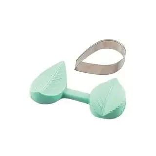 silikomart | Silikonform und MINI LEAF Form Set, 3D Blattform für Kuchendekorationen, Ø 31 mm, Made in Italy