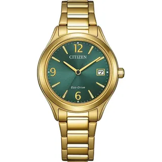 Citizen Eco-Drive Damen-Solaruhr Goldfarben/Grün 36 mm FE6122-64X