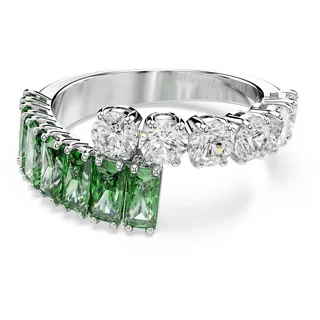 Swarovski Matrix Kollektion Ring, Gemischte Schliffe, Grün, Rhodiniert