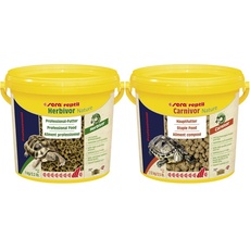 sera reptil Professional Herbivor Nature 3,8 L (1 kg) - Das Zweikomponentenfutter für Herbivore Reptilien & reptil Professional Carnivor Nature 3,8 L (1,12 kg) - Das Zweikomponentenfutter