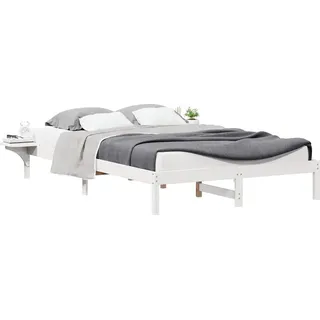 SYFAXTM Bettgestell mit Nachttischen Weiß 140 x 220 cm - Weiß