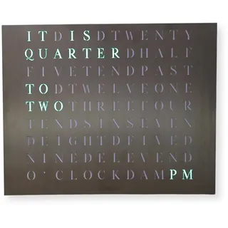 build-yours WordClock Jupiter Stainless Steel - Digital LED Wall Clock - Wortuhr mit gelaserter Edelstahlfront in ENGLISCH | Designer Word Clock for Home and Office