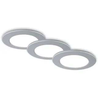 Briloner Einbaustrahler 3er Set chrom-matt Ø9,2 cm dimmbar mit Fernbedienung
