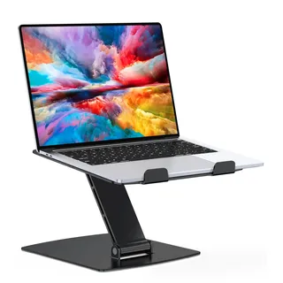 Glangeh Laptop Ständer Höhenverstellbar, Ergonomischer, Tragbarer Notebook Ständer für Schreibtisch, Faltbarer Schreibtisch-Bücherständer Aluminium, Kompatibel mit MacBook Air Pro (10–16 Zoll)