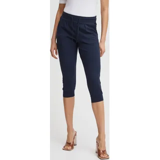 b.young BYPANDINA Damen Capri Hose Stoffhose mit Stretch Baumwollmischung comfort fit - Blau