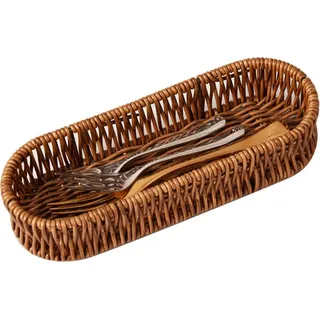 Imitation Rattan Brot Korb Mehrzweck gewebt Rattan Lagerung Tablett Küche Besteck Veranstalter für Home Restaurant