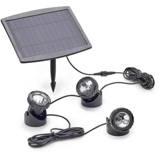 PONTEC PondoSolar LED Set 3 - Teich Solar LED Beleuchtung 3 Spots / Schwarz