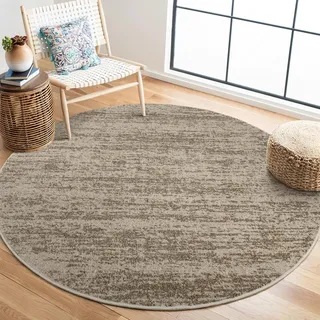 Sanat Abstraktes Kurzflorteppich rund 200 x 200 cm Beige