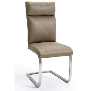 MCA Furniture Freischwinger Kunstleder beige 2er Set