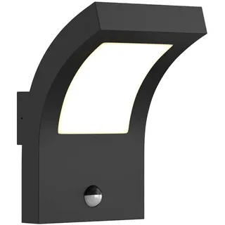 Arcchio LED Wandleuchte außen Advik mit Bewegungsmelder (spritzwassergeschützt (Modern) in Schwarz aus Aluminium (1 flammig,) - Wandlampe für Außenwand/Hauswand Haus Terrasse und Balkon