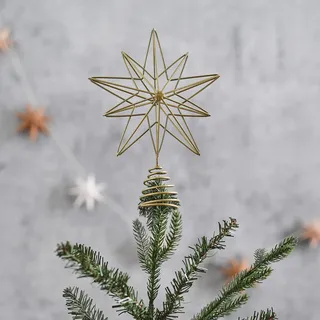 Ginger Ray Weihnachtsbaumspitze, goldfarben, 3D-Draht, Stern, dekoratives Zubehör