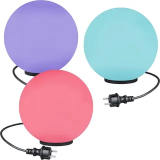 H4L RGB Kugelleuchten Kugellampen 3er Set Ø 30cm Außenleuchte Garten Lampe LED 230V - Weiß