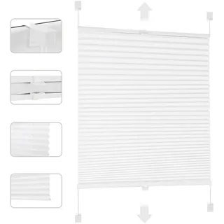 Sekey Plissee Verdunkelung ohne Bohren Lichtschutz verspannt Klemmfix Faltenstore 100% Verdunkelung Blickdicht Sonnenschutz einfache Installation