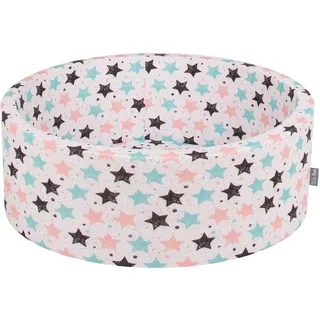KiddyMoon 90X30cm/KEINE Bälle Kinder Bällebad Mit Bällen Spielbällebad Mehrfarbig EU, Ecru: Rose-Perle-Transparent